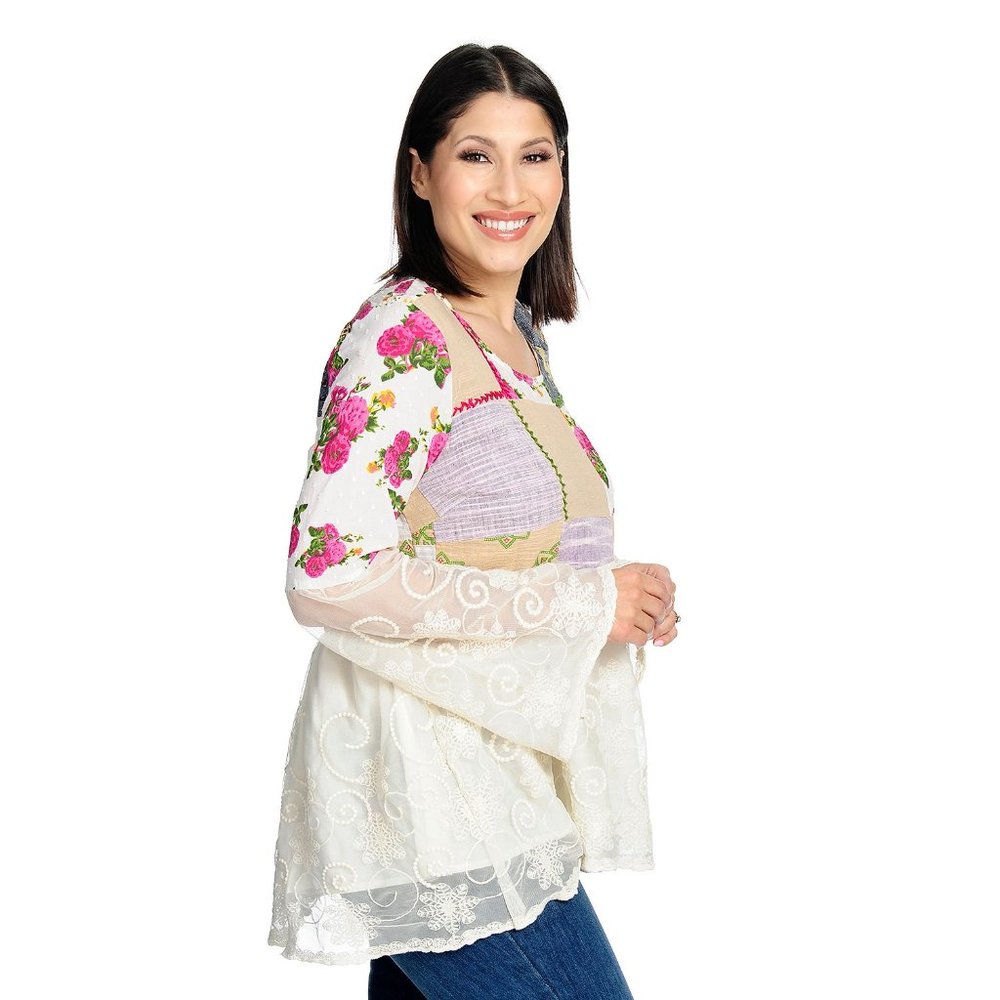 Nwot - Indigo Thread Patchwork Woven & Embroidere… - image 3